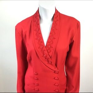 EUC|| Vintage John Roberts Red Peacoat